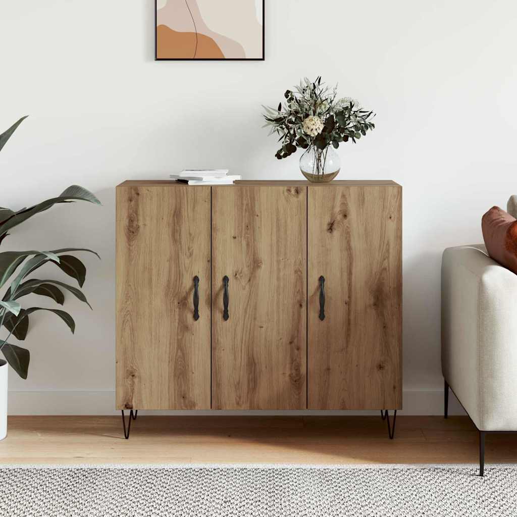 Sideboard Eiche handwerklich 90 x 34 x 80 cm Holzwerkstoff