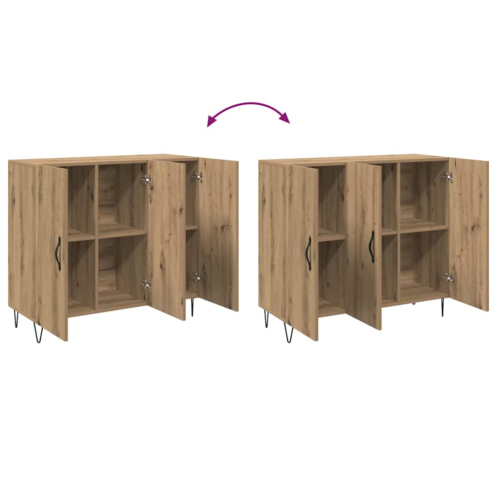Sideboard Eiche handwerklich 90 x 34 x 80 cm Holzwerkstoff