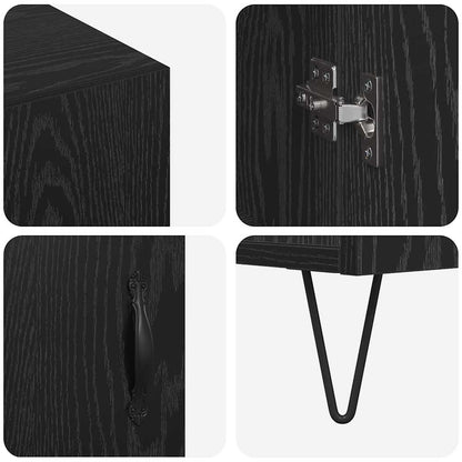 Sideboard Schwarze Eiche 90 x 34 x 80 cm Holzwerkstoff