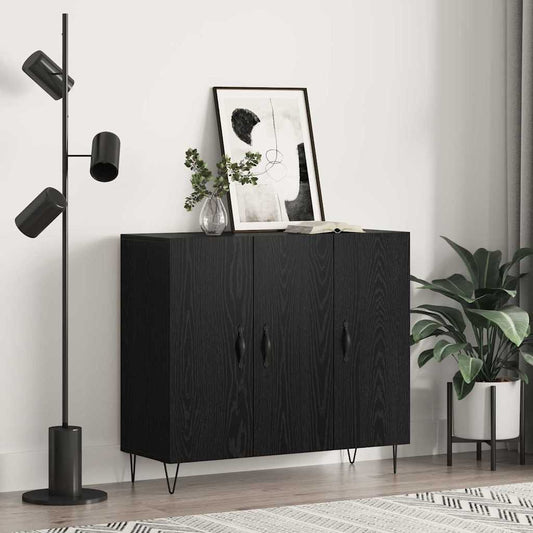 Sideboard Schwarze Eiche 90 x 34 x 80 cm Holzwerkstoff