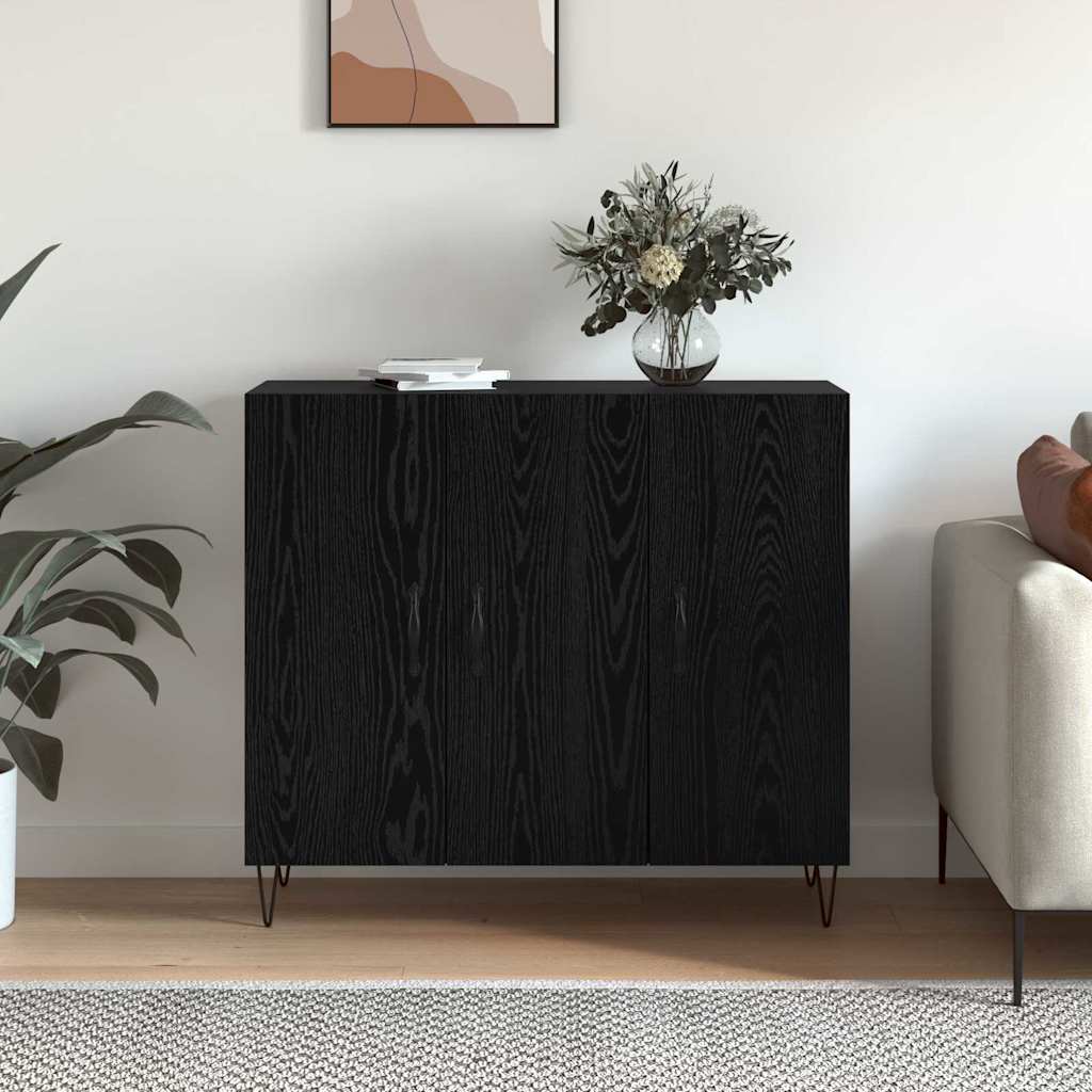 Sideboard Schwarze Eiche 90 x 34 x 80 cm Holzwerkstoff