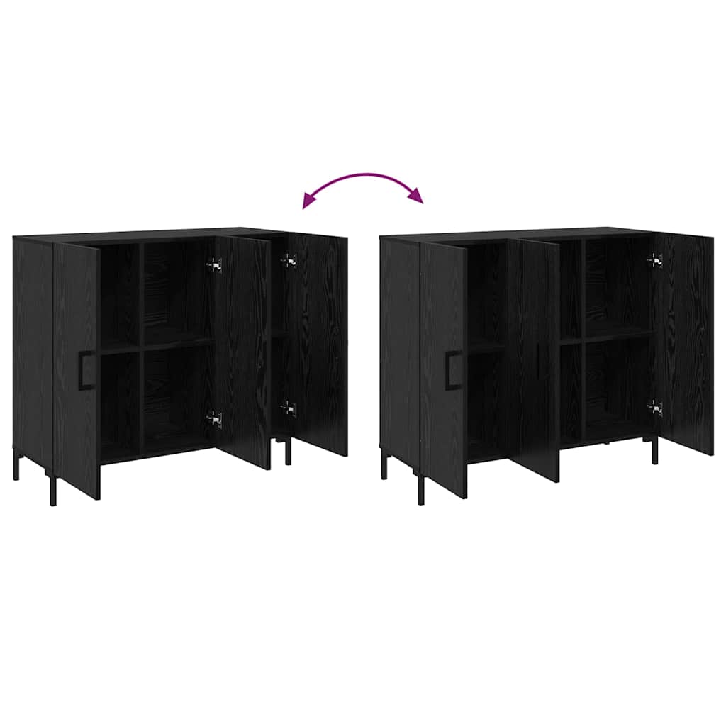 Sideboard Schwarz 90 x 34 x 80 cm Holzwerkstoff