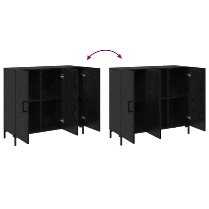 Sideboard Schwarz 90 x 34 x 80 cm Holzwerkstoff