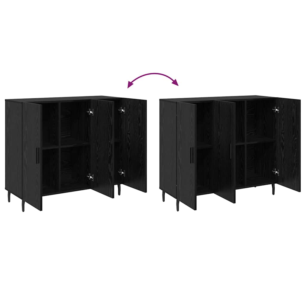 Sideboard Schwarz 90 x 34 x 80 cm Holzwerkstoff