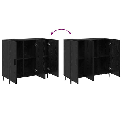Sideboard Schwarz 90 x 34 x 80 cm Holzwerkstoff