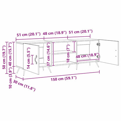 TV-Schränk Altholz 150 x 30 x 50 cm Holzwerkstoff