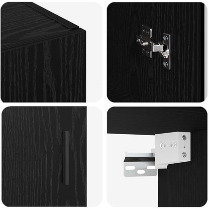Wandschrank Schwarze Eiche 69.5 x 34 x 90 cm Holzwerkstoff
