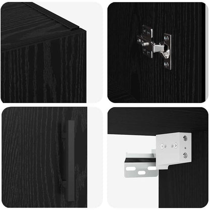 Wandschrank Schwarze Eiche 69.5 x 34 x 90 cm Holzwerkstoff