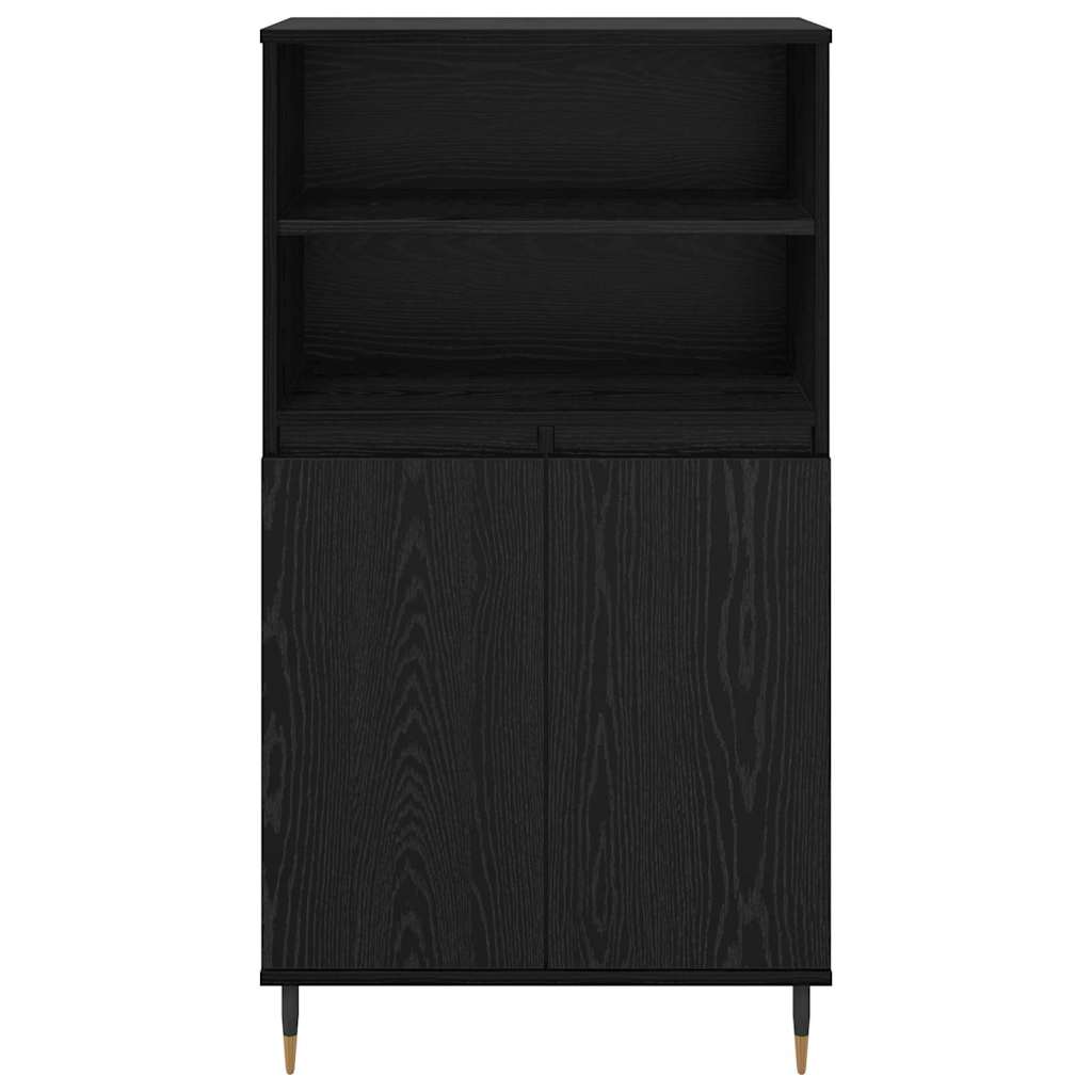 Hochboard Schwarz 60 x 36 x 110 cm Holzwerkstoff