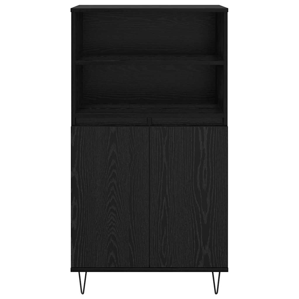 Hochboard Schwarz 60 x 36 x 110 cm Holzwerkstoff