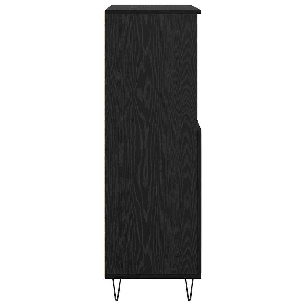 Hochboard Schwarz 60 x 36 x 110 cm Holzwerkstoff