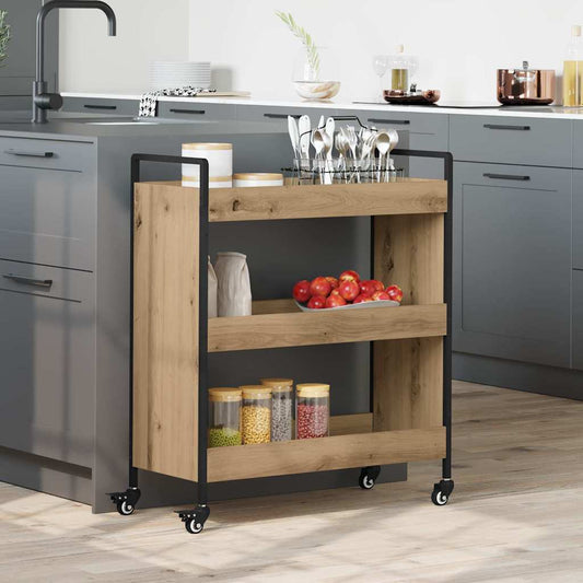 Küchentrolley Eiche handwerklich 70 x 30 x 82 cm Holzwerkstoff