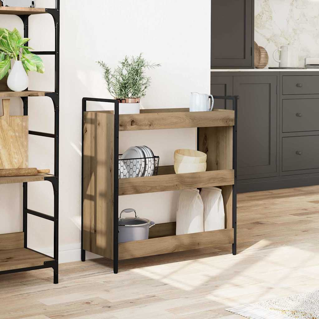 Küchentrolley Eiche handwerklich 70 x 30 x 82 cm Holzwerkstoff