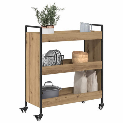 Küchentrolley Eiche handwerklich 70 x 30 x 82 cm Holzwerkstoff