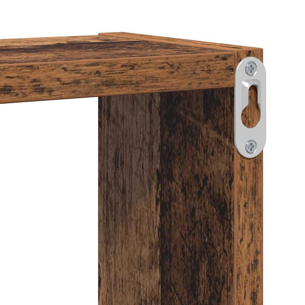 Wandwürfel mit Regal Altholz 96 x 12 x 64 cm Holzwerkstoff