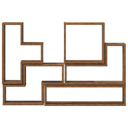 Wandwürfel mit Regal Altholz 96 x 12 x 64 cm Holzwerkstoff