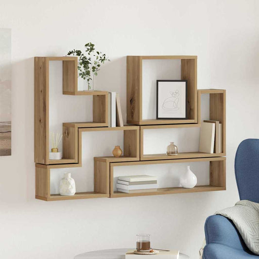 Wandwürfel Eiche handwerklich 96 x 12 x 64 cm Holzwerkstoff