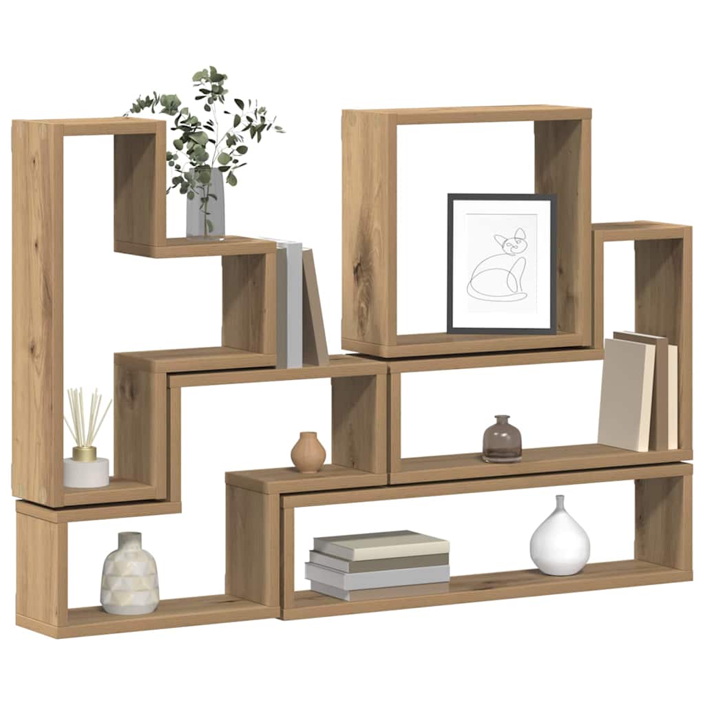 Wandwürfel Eiche handwerklich 96 x 12 x 64 cm Holzwerkstoff