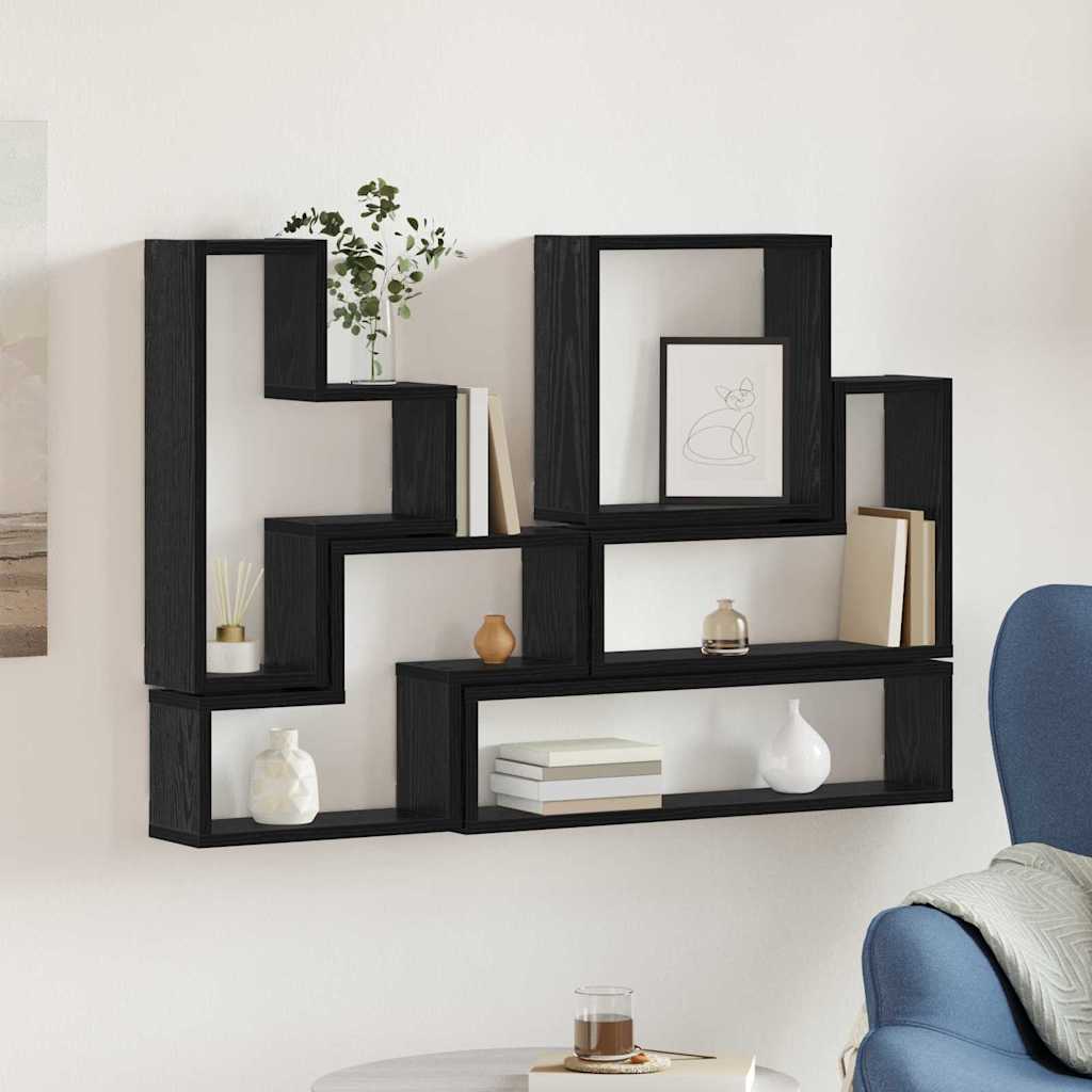 Wandwürfel Schwarze Eiche 96 x 12 x 64 cm Holzwerkstoff