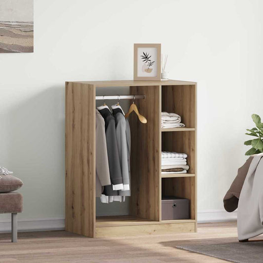 Kleiderschrank mit Regal Eiche handwerklich 77 x 48 x 102 cm