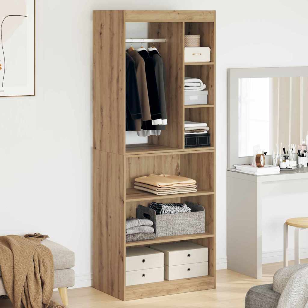 Kleiderschrank mit Regal Eiche handwerklich 77 x 48 x 102 cm