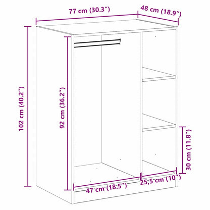 Kleiderschrank Schwarze Eiche 77 x 48 x 102 cm Holzwerkstoff