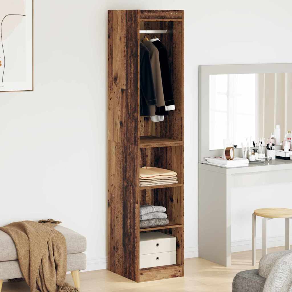 Kleiderschrank mit Regal Altholz 41 x 48 x 102 cm Holzwerkstoff