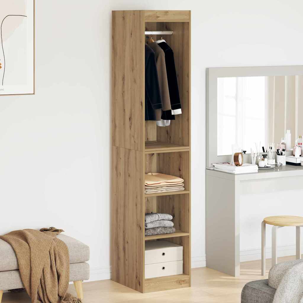 Kleiderschrank mit Regal Eiche handwerklich 41 x 48 x 102 cm
