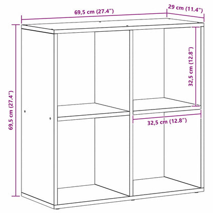 Bücherregal Schwarze Eiche 69,5 x 29 x 69,5 cm Holzwerkstoff