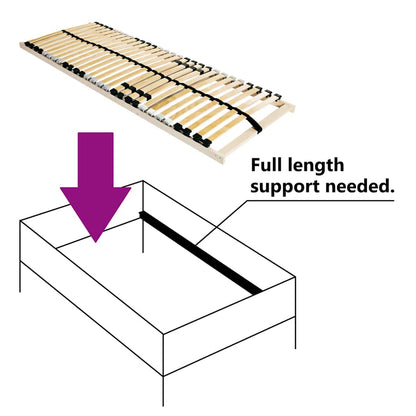 Lattenrost Braun 90 x 190 cm Massives Buchenholz