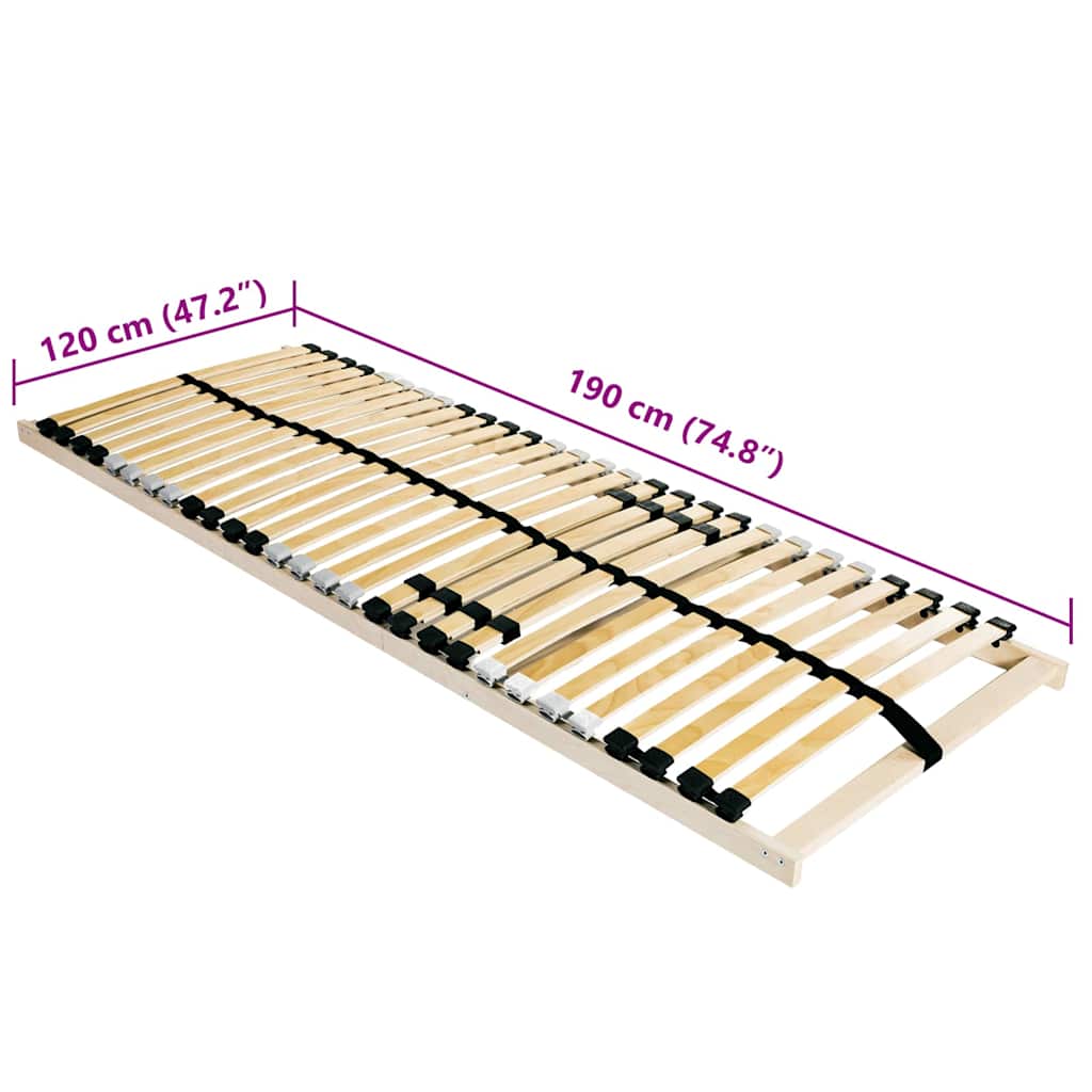 Lattenrost Braun 120 x 190 cm Massives Buchenholz