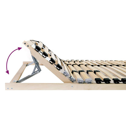 Lattenrost mit Kopfteil Braun 90 x 190 cm Massives Buchenholz