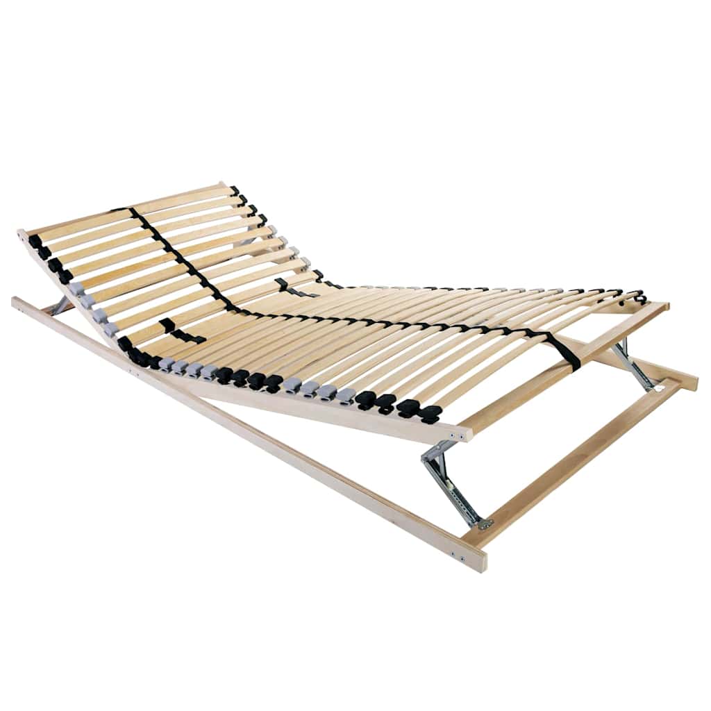 Lattenrost mit Kopfteil Braun 120 x 190 cm Massives Buchenholz