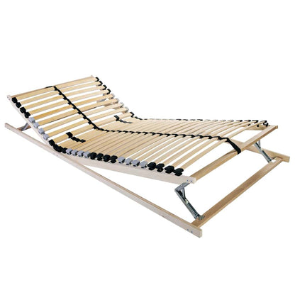 Lattenrost mit Kopfteil Braun 140 x 190 cm Massives Buchenholz