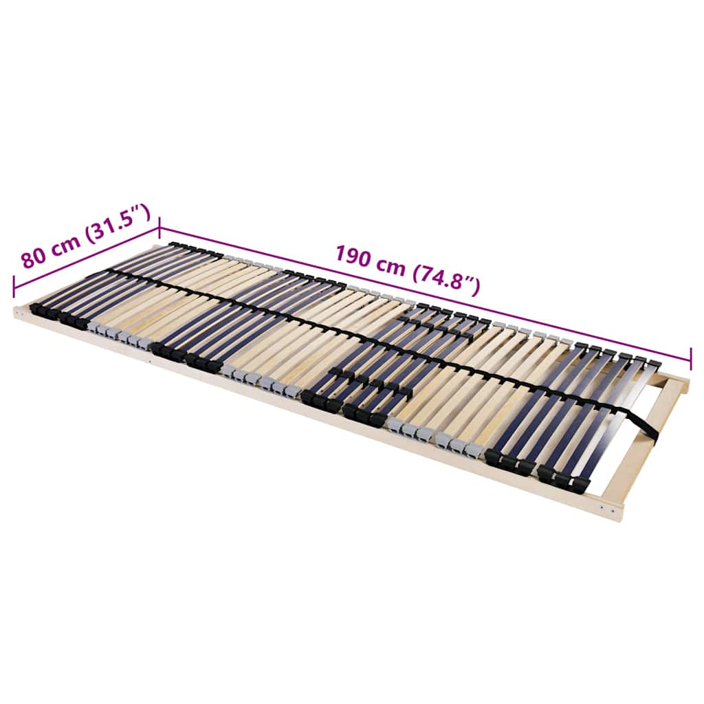 Lattenrost Braun 80 x 190 cm Massives Buchenholz