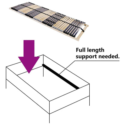 Lattenrost Braun 140 x 190 cm Massivholz Buche