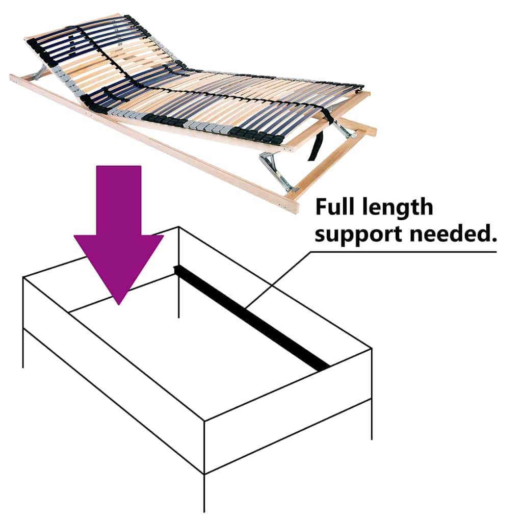 Lattenrost Braun 70 x 190 cm Massives Buchenholz