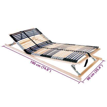 Lattenrost Braun 90 x 190 cm Massives Buchenholz