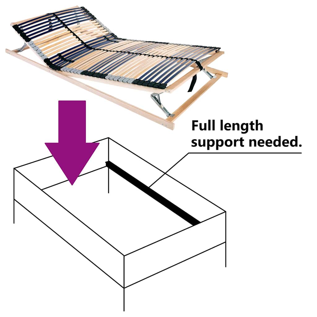 Lattenrost Braun 120 x 190 cm Massives Buchenholz