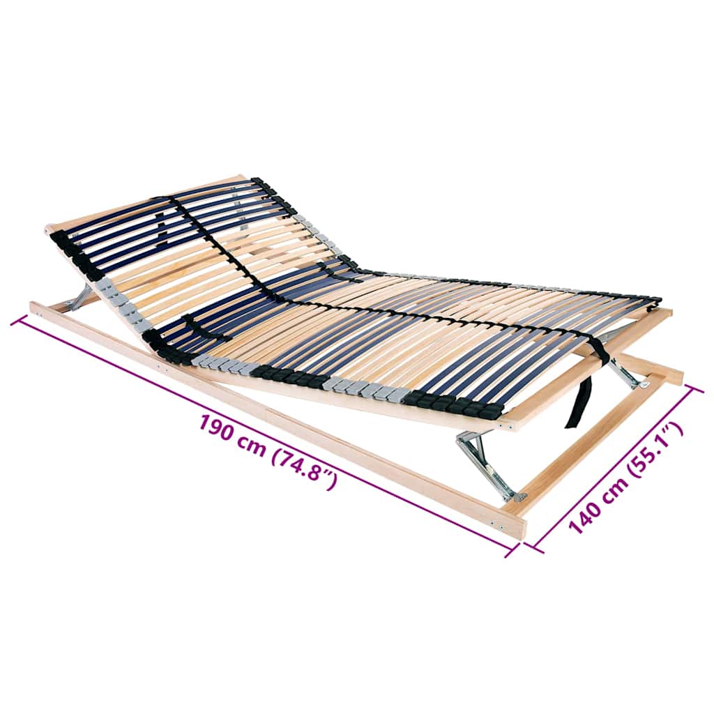 Lattenrost Braun 140 x 190 cm Massives Buchenholz