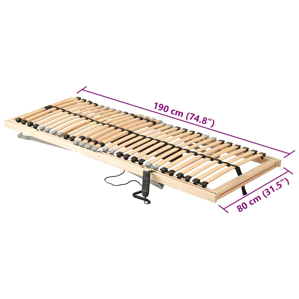 Lattenrost Braun 80 x 190 cm Massives Buchenholz