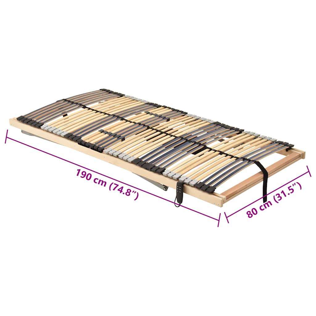 Lattenrost Braun 80 x 190 cm Massives Buchenholz