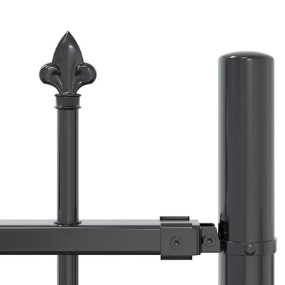 Gartenzaun Grau 115 cm Pulverbeschichteter Stahl