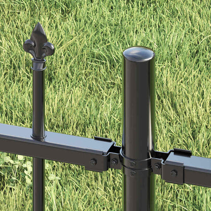 Gartenzaun Grau 115 cm Pulverbeschichteter Stahl