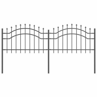 Gartenzaun Grau 115 cm Pulverbeschichteter Stahl
