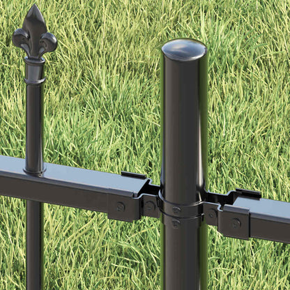 Gartenzaun Grau 140 cm Pulverbeschichteter Stahl