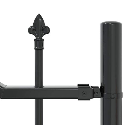 Gartenzaun Grau 190 cm Pulverbeschichteter Stahl