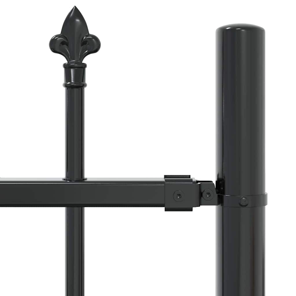 Gartenzaun Grau 215 cm Pulverbeschichteter Stahl