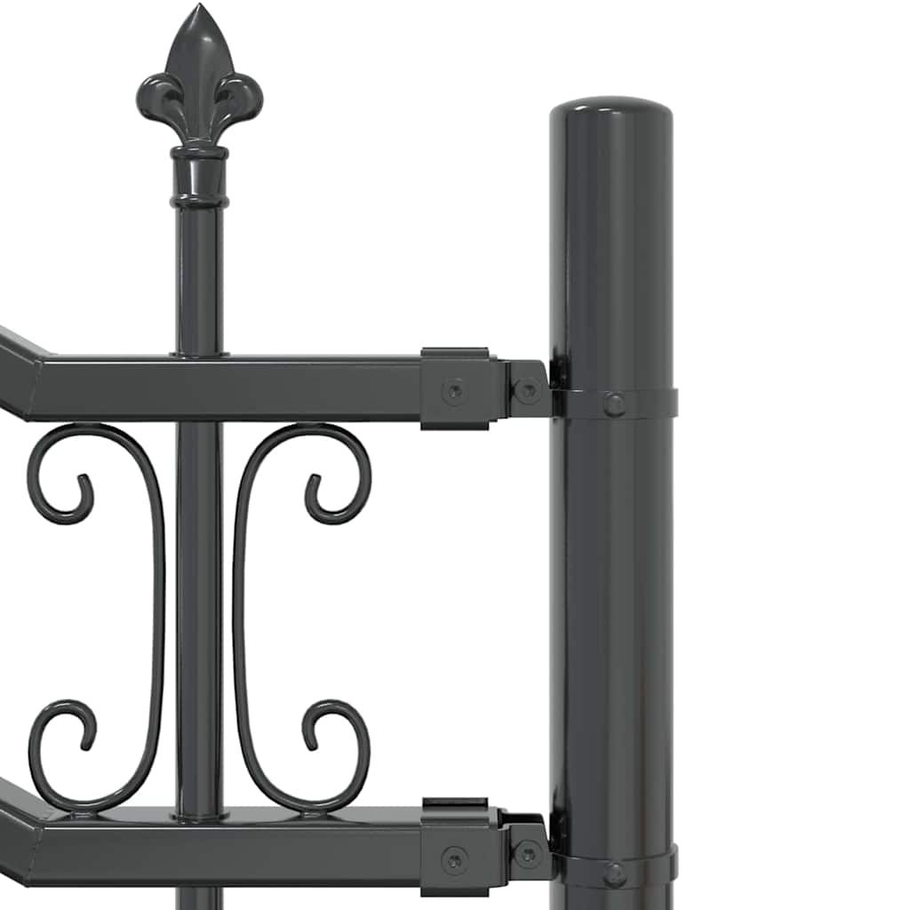 Gartenzaun Grau 115 cm Pulverbeschichteter Stahl