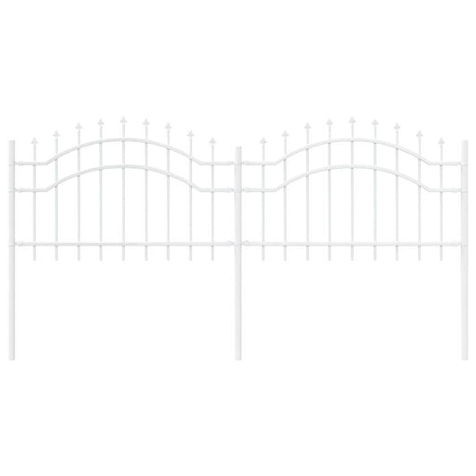 Gartenzaun Weiß 115 cm Pulverbeschichteter Stahl